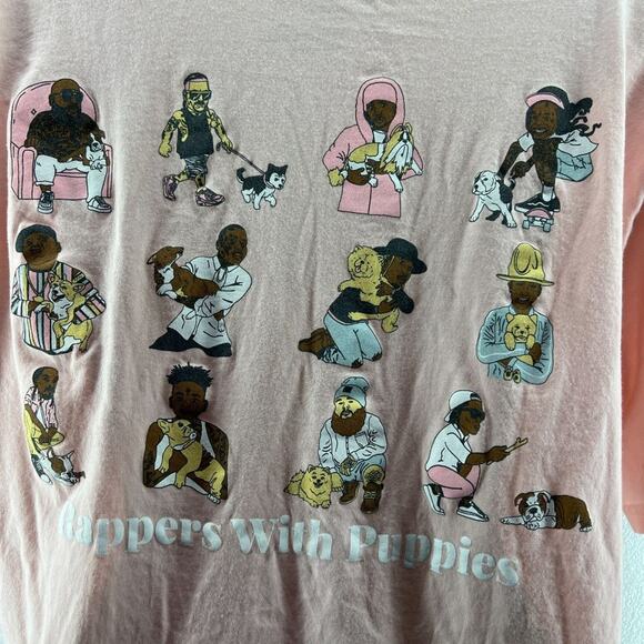 Dog Limited Rappers With Puppies Rare Hip Hop Pink Tee Shirt Unisex Adults Xlarg - Picture 3 of 9